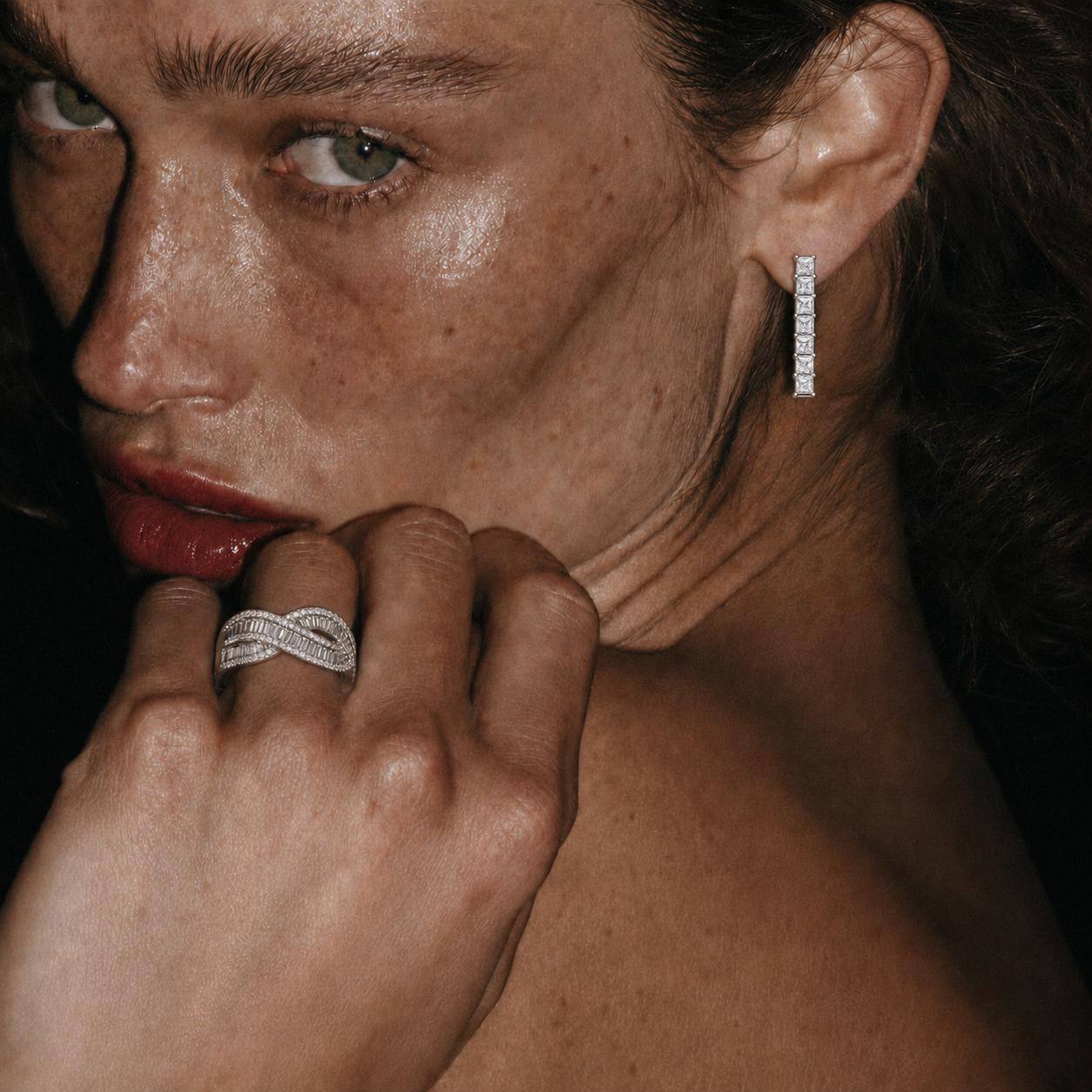 Crystal Line Ohrringe – 925 Sterling Silber