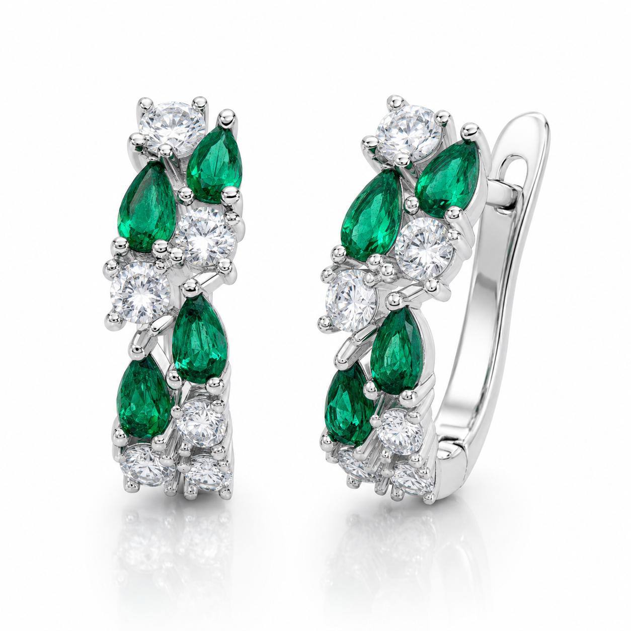 Emerald Radiance Creolen Ohrring – 925 Sterling Silber