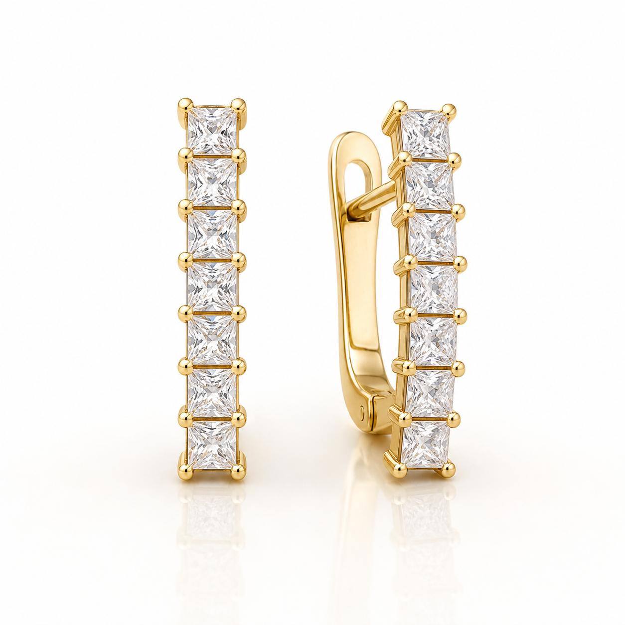 Crystal Line Ohrringe – Gold