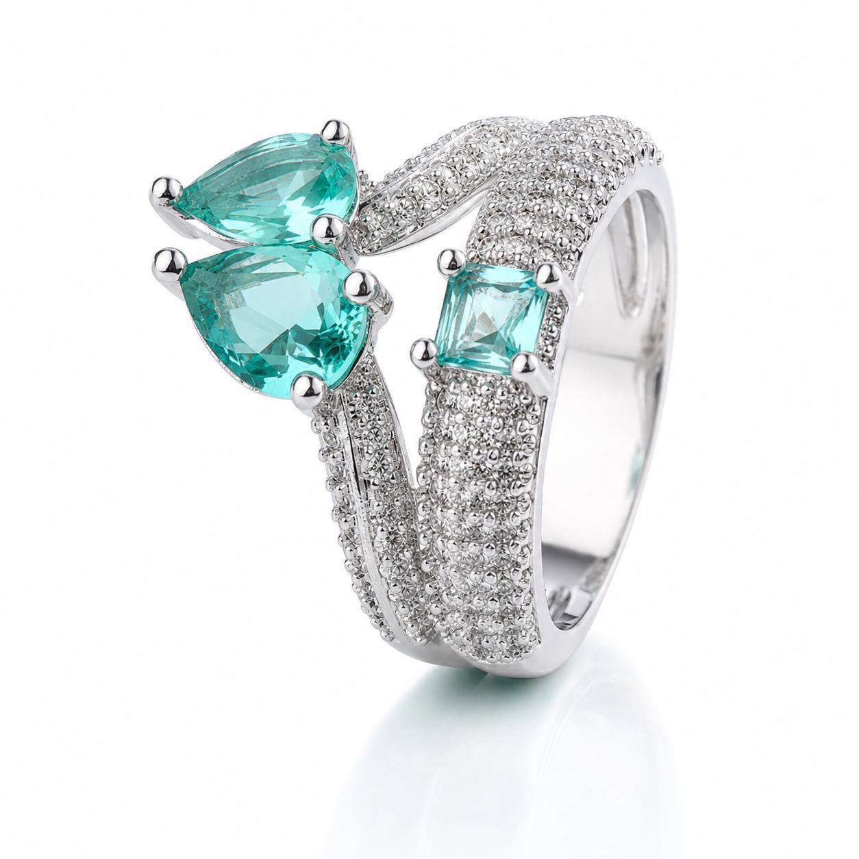 Paraiba Crown Ring – 925 Sterling Silber