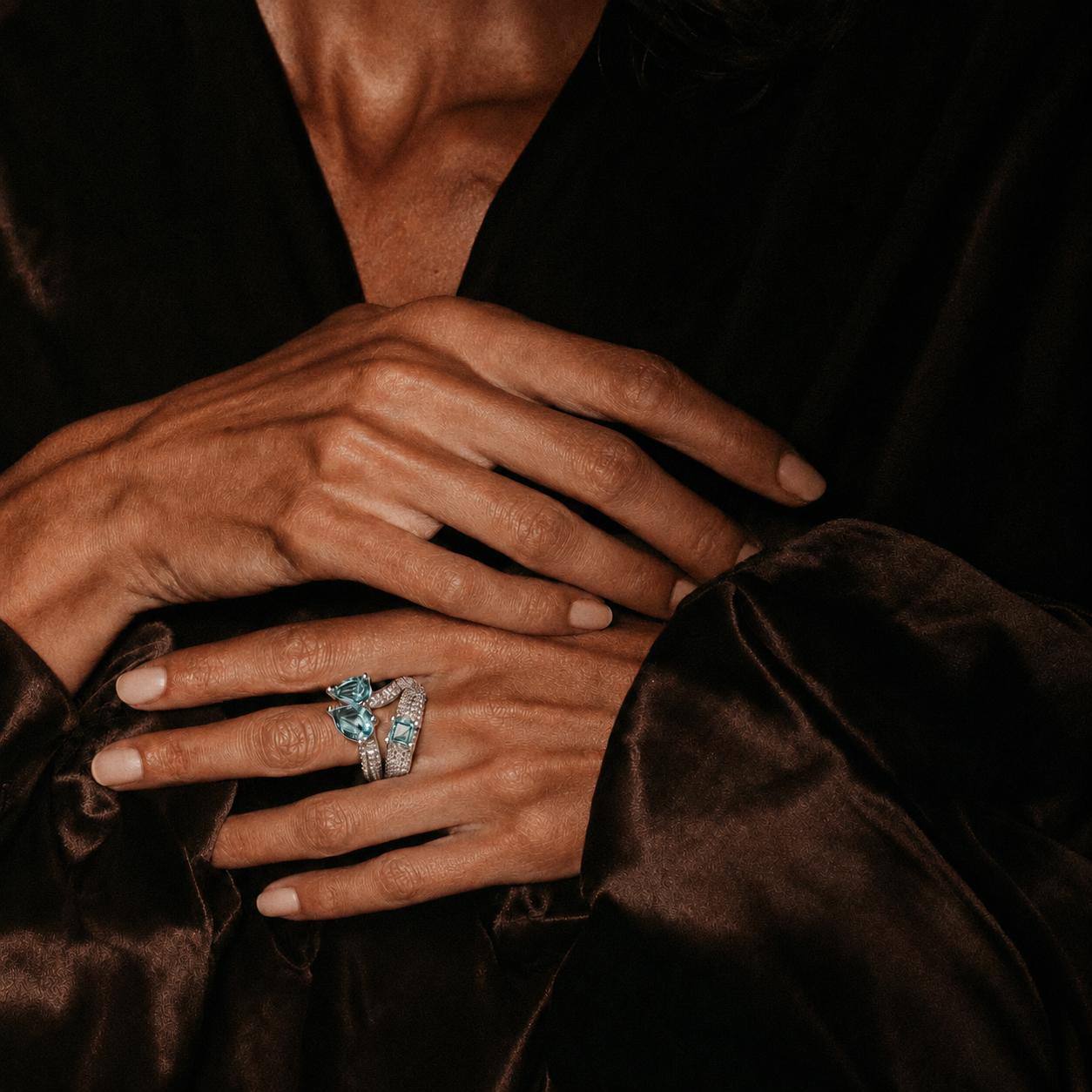Paraiba Crown Ring – 925 Sterling Silber