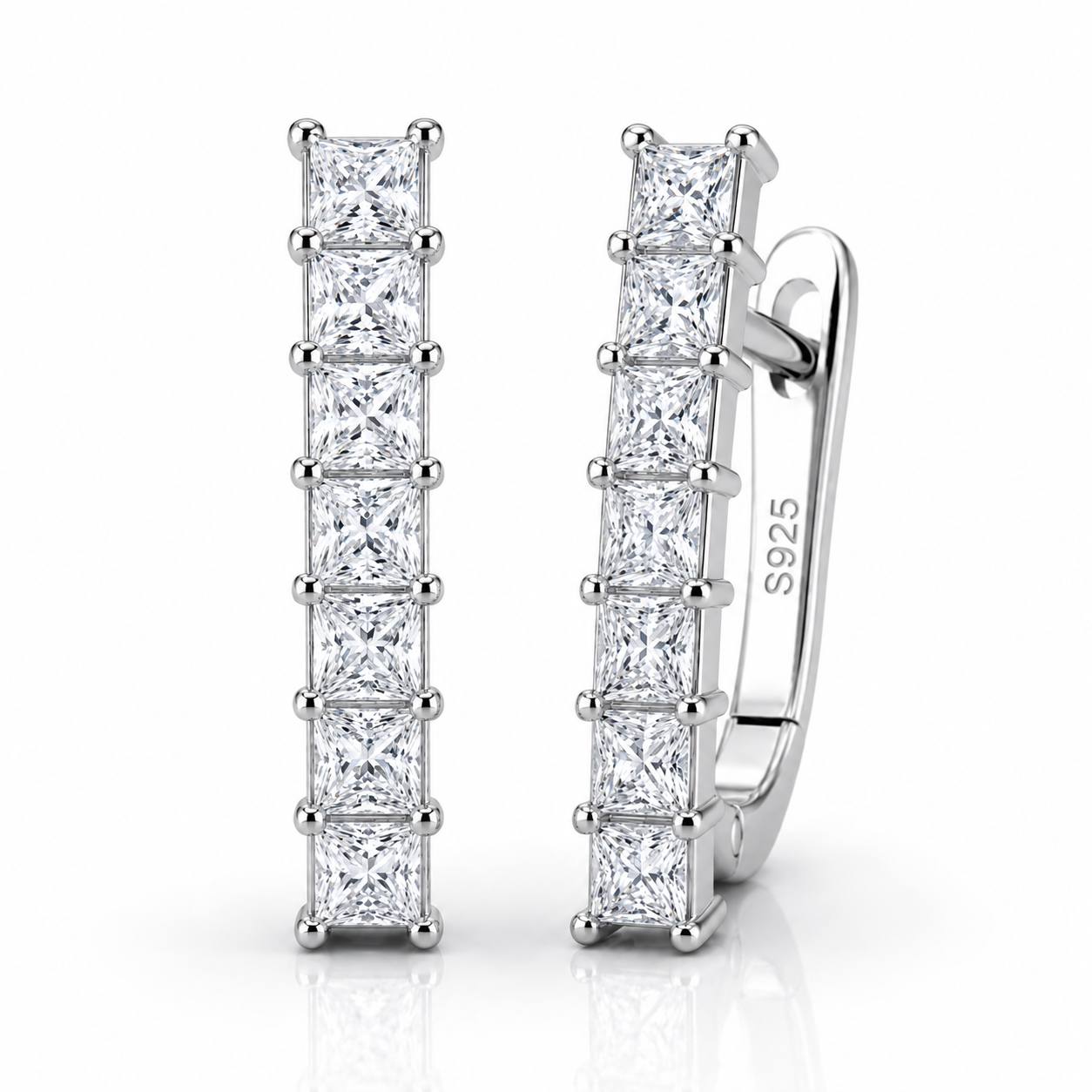 Crystal Line Küpeler – 925 Ayar Gümüş